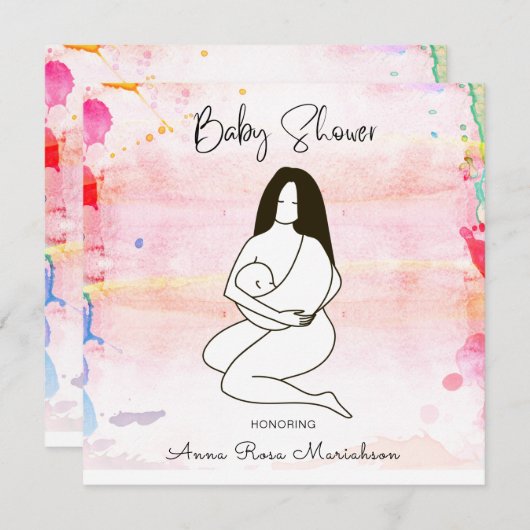 Invitation *~* Mère mère tenant son bébé (Devant / Derrière)