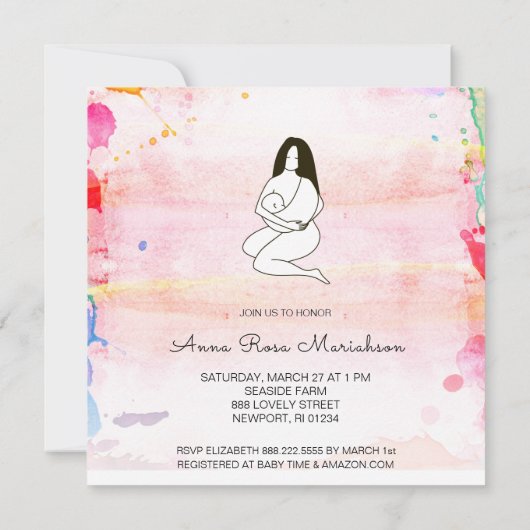 Invitation *~* Mère mère tenant son bébé (Dos)