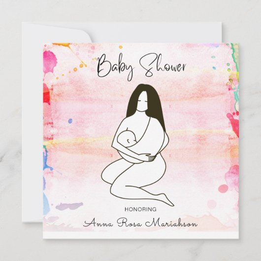 Invitation *~* Mère mère tenant son bébé (Devant)