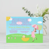 Invitation Mère moderne et bébé bébé bébé bébé saupoudré (Debout devant)