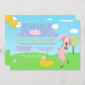 Invitation Mère moderne et bébé bébé bébé bébé saupoudré (Devant / Derrière)