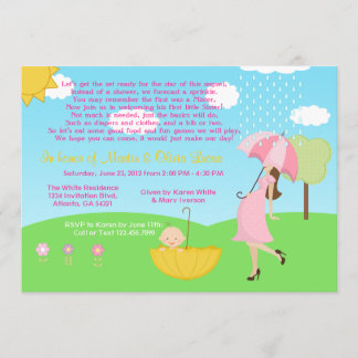 Invitation Mère moderne et bébé bébé bébé bébé saupoudré
