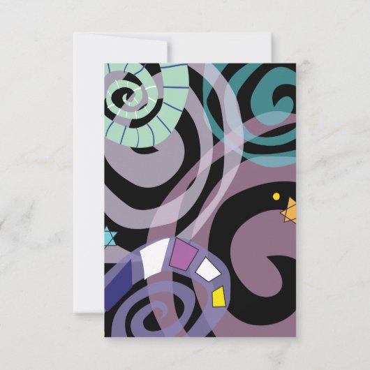 Invitation MÈRE NATURE SWIRL Bat Bar Mitzvah Party Card (Dos)