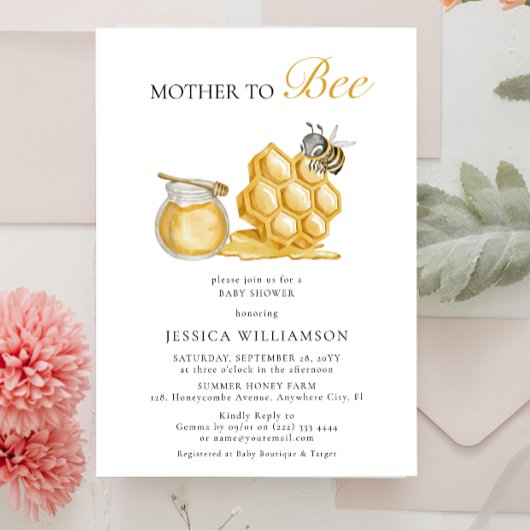 Invitation Mère pour être neutre baby shower minimal