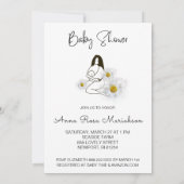 Invitation *~* Mère tenant bébé Baby shower de fleur margueri (Dos)