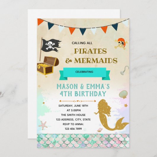 Invitation Mères et pirates à l'invitation conjointe d'annive (Devant / Derrière)