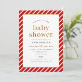 Invitation MERI Festive Noël Joyeux petit Baby shower (Debout devant)