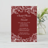 Invitation Merlot d'invitation pour une nuptiale de Damas Vin (Debout devant)
