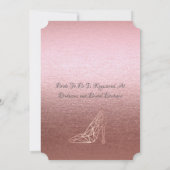 Invitation Merlot et Fête des mariées d'aquarelle rose pâle (Dos)