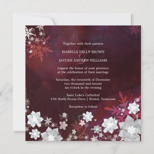 Invitation Merlot et Mariage blanc (Devant)