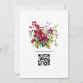 Invitation Merlot et Sage Floral Mariage d'hiver (Dos)