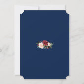 Invitation Merlot géométrique moderne Marine Fête des mariées (Dos)