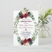 Invitation Merlot Navy Blue Florom Party (Debout devant)