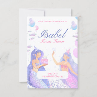 Invitation Mermaid 1er anniversaire
