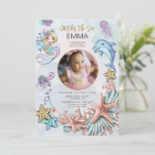 Invitation Mermaid 1er Anniversaire de la fête Photo ONE der  (Debout devant)