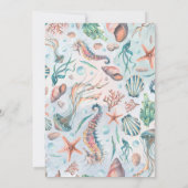 Invitation Mermaid 1er Anniversaire Fête ONE der The Sea (Dos)