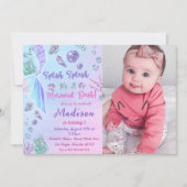 Invitation Mermaid 1er anniversaire ONE der The Sea Party (Devant)