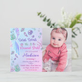 Invitation Mermaid 1er anniversaire ONE der The Sea Party (Debout devant)