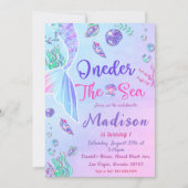Invitation Mermaid 1er anniversaire ONE der The Sea Party (Devant)
