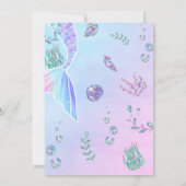 Invitation Mermaid 1er anniversaire ONE der The Sea Party (Dos)