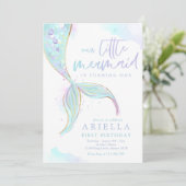 Invitation Mermaid 1er Anniversaire Sous La Fête Mermaid De M (Debout devant)