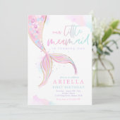 Invitation Mermaid 1er Anniversaire Sous La Fête Mermaid De M (Debout devant)