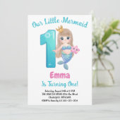 Invitation Mermaid 1er fête d'anniversaire (Debout devant)