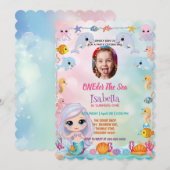 Invitation Mermaid 1ère photo Oneder Ocean anniversaire (Devant / Derrière)