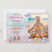 Invitation Mermaid 1ère photo sous la mer anniversaire (Devant)