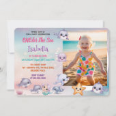 Invitation Mermaid 1ère photo sous la mer anniversaire (Devant)