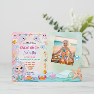 Invitation Mermaid 1ère photo sous la mer anniversaire