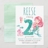 Invitation Mermaid 2e anniversaire (Devant / Derrière)