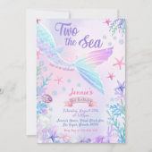 Invitation Mermaid 2e anniversaire Deux La fête de la mer (Devant)