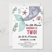 Invitation Mermaid 2E mer d'anniversaire (Devant)