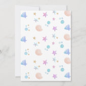 Invitation Mermaid 3e anniversaire sous la fête de la mer (Dos)