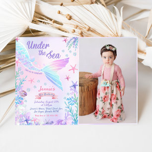 Invitation Mermaid 3e anniversaire sous la mer Photo