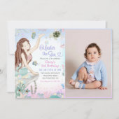 Invitation Mermaid 3e anniversaire sous la mer Photo (Devant)