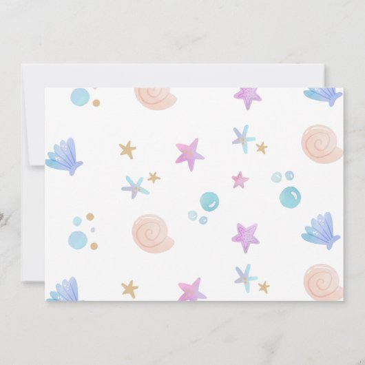 Invitation Mermaid 3e anniversaire sous la mer Photo (Dos)