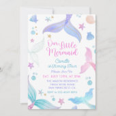 Invitation Mermaid 4e anniversaire Notre petite Fête de Sirèn (Devant)
