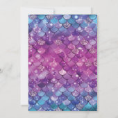 Invitation Mermaid 4e anniversaire Pink Blue Gold Parties sci (Dos)