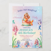 Invitation Mermaid 4E Anniversaire Sous La Mer Photo (Devant)