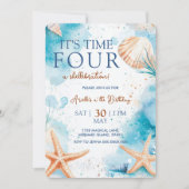 Invitation Mermaid 4th Birthday (Devant)