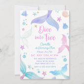 Invitation Mermaid 5e Anniversaire Plongée à cinq (Devant)