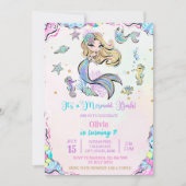Invitation Mermaid 7e anniversaire Mermaid Party (Devant)