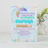 Invitation Mermaid Anniversaire de la fête Pool Initiation de (Debout devant)