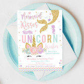 Invitation Mermaid baisers et désirs Unicorn Anniversaire
