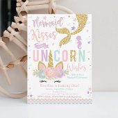Invitation Mermaid baisers et désirs Unicorn Anniversaire