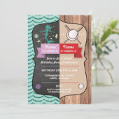 Invitation Mermaid & Baseball Joint Boy Girl Anniversaire Inv (Debout devant)