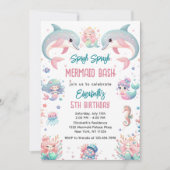Invitation Mermaid Bash sous la mer Anniversaire (Devant)