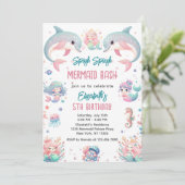 Invitation Mermaid Bash sous la mer Anniversaire (Debout devant)